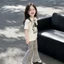 Bé Gái Phù Hợp Với Mùa Hè Phong Cách Mới Trẻ Em In Hình Hoạt Hình Áo Thun Sọc Loe Quần Quần Bộ 2