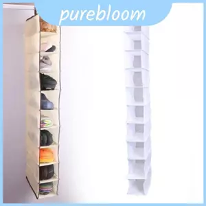 Thiết kế hiện đại đơn giản Bộ sắp xếp tủ quần áo treo 10 lớp màu be và xám để lưu trữ
