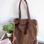 Apple Bunch Fleece Shoulder Tote Bag Cute Plush Shoulder Embroidery Large Capacity Retro Suede C