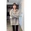 Gray Hooded Oversize Thin Sweatshirt Women's Loose American Cardigan Zipper Jacket