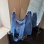 Casual Striped Canvas Bag Women's New Fashion College Style Tote Bag Korean Style Large Capacity