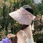 Large Brim Color Glue Empty Top Sun Protection Hat Women's New Summer Anti-UV Bow Shawl Hat