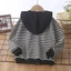 Áo khoác cardigan có mũ trùm đầu phong cách mới mùa xuân cho bé trai và bé gái, áo len sọc sành