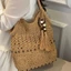 Forest Style Literary Handmade Cotton Thread Weaving Women's Seaside Vacation One-Shoulder Under