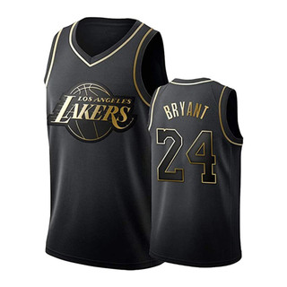 Quần áo bóng rổ thêu Lakers Vàng đen Kobe No. 24 James No. Áo bóng rổ 23 cổ điển