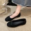 Ballet Style French Flat Suede Shoes Women's Shoes New Season Bow Black Granny Shoes Women