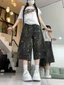chiếc quần jean ba phần tư in họa tiết da báo mùa hè mới dành cho nữ, cạp cao, dáng ôm, hợp thời