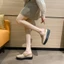 Dép xỏ ngón cho nữ, sandal đế bệt, gót nhọn, đế dày, dép xỏ ngón Mule để mặc bên ngoài
