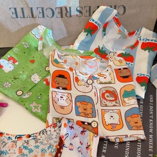 Bộ đồ hai mảnh cotton lụa mùa hè thoáng mát phong cách trẻ em mặc ở nhà Bộ đồ hai mảnh đa năng cho