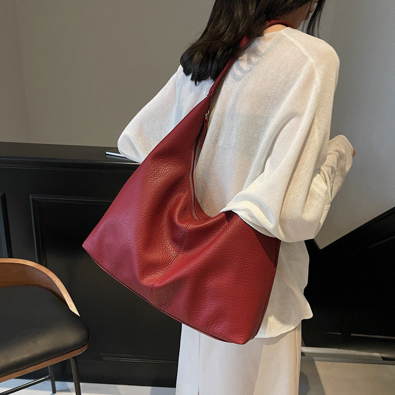 Túi Tote Pu Nữ Màu Sắc Có Dây Kéo Đóng Cửa Và Khe Cắm Thẻ Bên Trong Trang Phục Đô Thị Cho