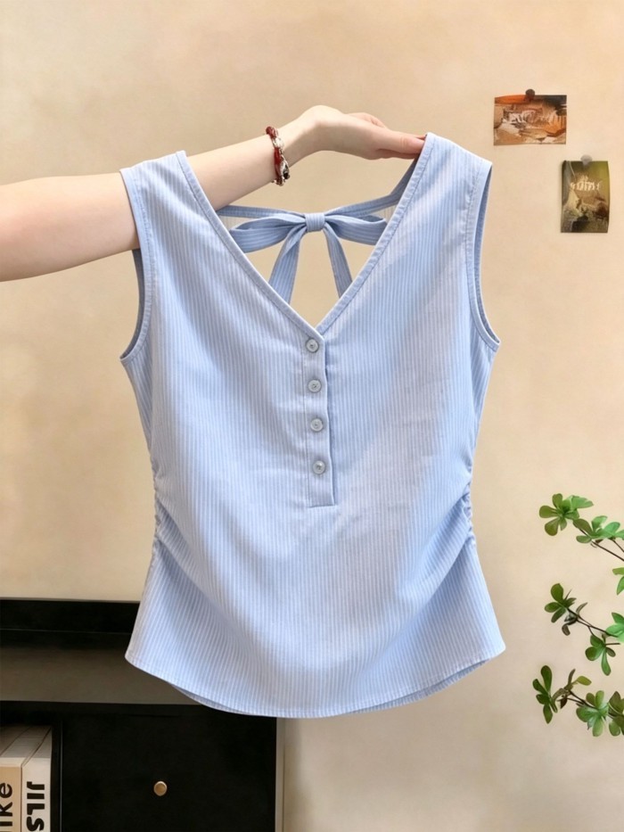 áo vest không tay cổ chữ V phong cách ngọt ngào dành cho nữ mùa hè mới niche top slim