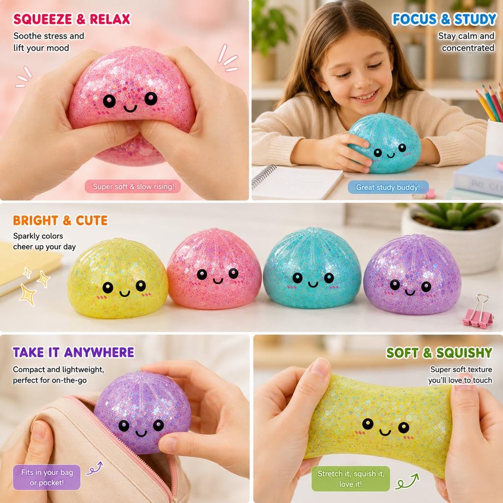 [Sẵn sàng] Baozi Squishies Đồ chơi Squishies Mới Bánh bao Đồ chơi nảy mãn tính Bóng giảm căng thẳng Đồ chơi giác quan Bàn bóp Đồ chơi Quà tặng