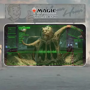 Playmat MTG Magic The Gathering x Fallout - The Master Anime Battle Card Stitched Edges Mousepad