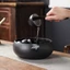 Stoneware Trà Bồn Rửa Lớn Màu Gốm Gia Đình Bát Nước Trà Bảo Quản Bộ Trà Phụ Kiện Bình Đựng Trà Retro Nhật Bản [Bồi Thường Gói Thiệt Hại]