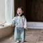 Nữ Dễ Thương Áo Thu Đông Phong Cách Mới Trẻ Em Phong Cách Hàn Quốc Cổ Tim Bé Gái Xuân Thu Rời Áo
