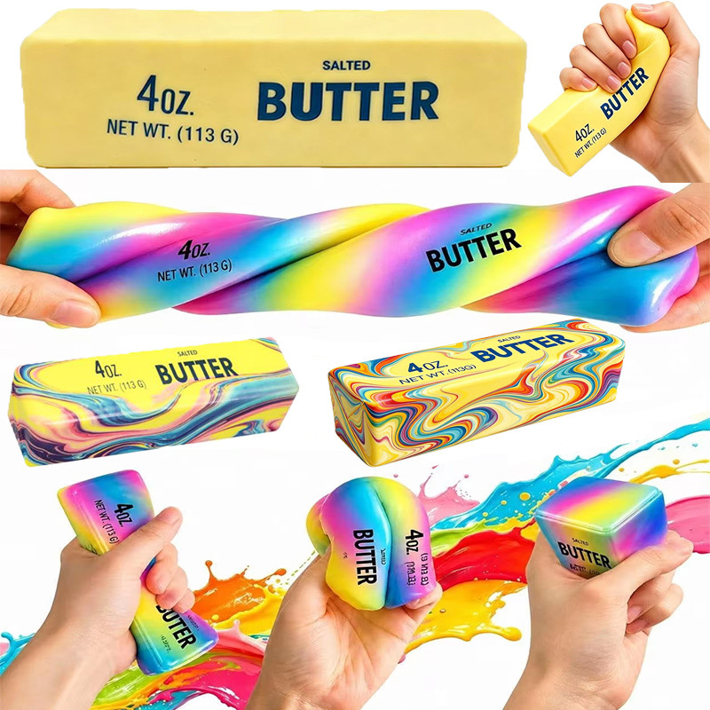 [2 CÁI] Đồ chơi căng thẳng Squishy bơ thực tế Fidget, Đồ chơi bóp mềm tăng chậm dành cho người lớn Giảm căng thẳng & Giảm lo âu