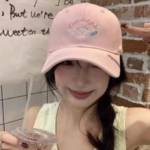 New Korean Style All-match Kitten Embroidered Baseball Cap With Brim Showing Face, Small Hat Wit