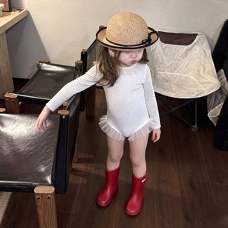 Bé Gái Đồ Bơi Mùa Hè Phong Cách Mới Bé Gái Phối Ren Tay Dài Đồ Bơi Một Mảnh Mỏng Bé Chống Nắng Đ