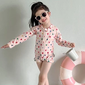 đồ bơi trẻ em nhanh khô dễ thương cho bé gái mùa hè áo tắm dài tay một mảnh chống nắng đi biển b