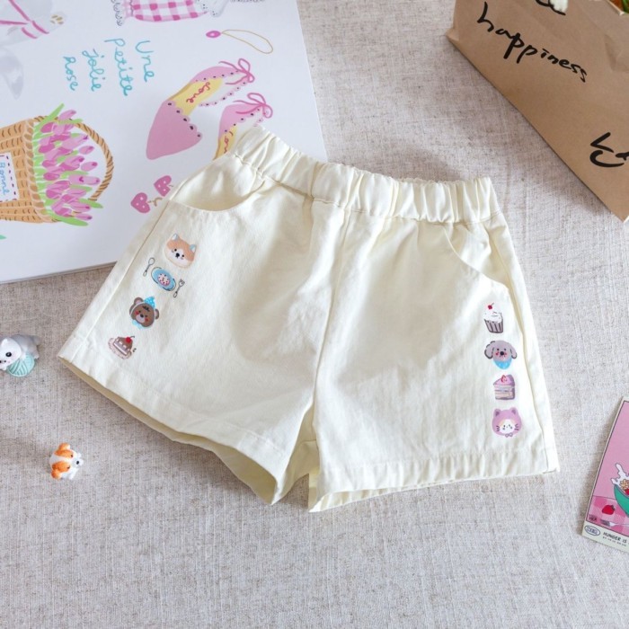 Quần Mùa Hè Cho Bé Gái Quần Short In Hình Hoạt Hình Phong Cách Hàn Quốc Ngọt Ngào Và Dễ Thương Q