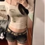 Retro Họa Tiết Da Báo Nối Denim Siêu Quần Short Nữ Mùa Hè Mới Thấp Eo Slim Slim Hot Girl Hông ba