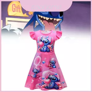 Váy ngủ công chúa Stitch Girl với chất liệu Polyester mềm cho bé gái mới biết đi