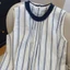 Design Ear Striped Sleeveless Shirt Vest Unique Good-looking Chic Shirt Top