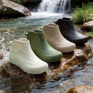 cao cấp cặp đôi giày đi mưa ống ngắn sinh viên nước giày unisex giày đi mưa thấp-top nước giày c