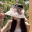 Large Brim Color Glue Empty Top Sun Protection Hat Women's New Summer Anti-UV Bow Shawl Hat