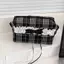 Túi đựng ren phong cách Gingham màu trắng đen với tổ chức vải Cotton bền hàng ngày