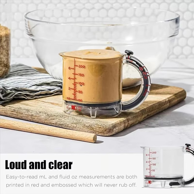 2 Chiếc Cốc Đo Có Thể Điều Chỉnh Mới Cốc Đo Đa Chức Năng Với Cạp Kiểu Con Dấu Đế Đo Khối Cốc Để Nấu Ăn Nhà Bếp