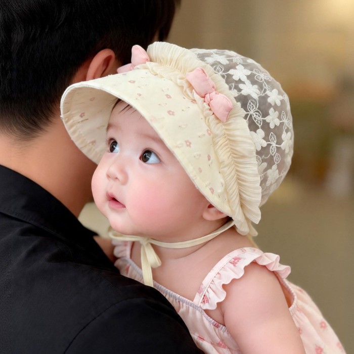 Mũ Trẻ Sơ Sinh Mũ Chống Nắng Mỏng Mùa Hè Mũ Công Chúa Dễ Thương Cho Bé Mũ Chống Nắng Hình Bướm N
