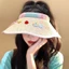 Color Bow Puppy Empty Top Sun Hat For Women Spring And Summer Anti-UV Sun Hat Large Brim Sun Hat