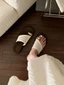 Dép xỏ ngón bện một chữ dành cho nữ, dép xỏ ngón đi biển phẳng chống trượt thời thượng dành c