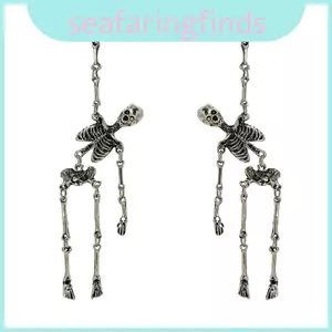 Bông tai đầu lâu Halloween thời trang và hợp thời trang bằng bạc và đồng cổ cho mọi người