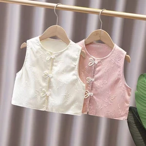 Nữ Quốc Gia Phong Cách Xuân Hè Mới Đường Phù Hợp Với Trung Quốc Thêu Đĩa Nút Hanfu Áo Vest Trẻ E