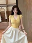 Korean Style Niche Gentle Style V-neck Design With Slim Fit, Light Luxury Temperament, Fashio
