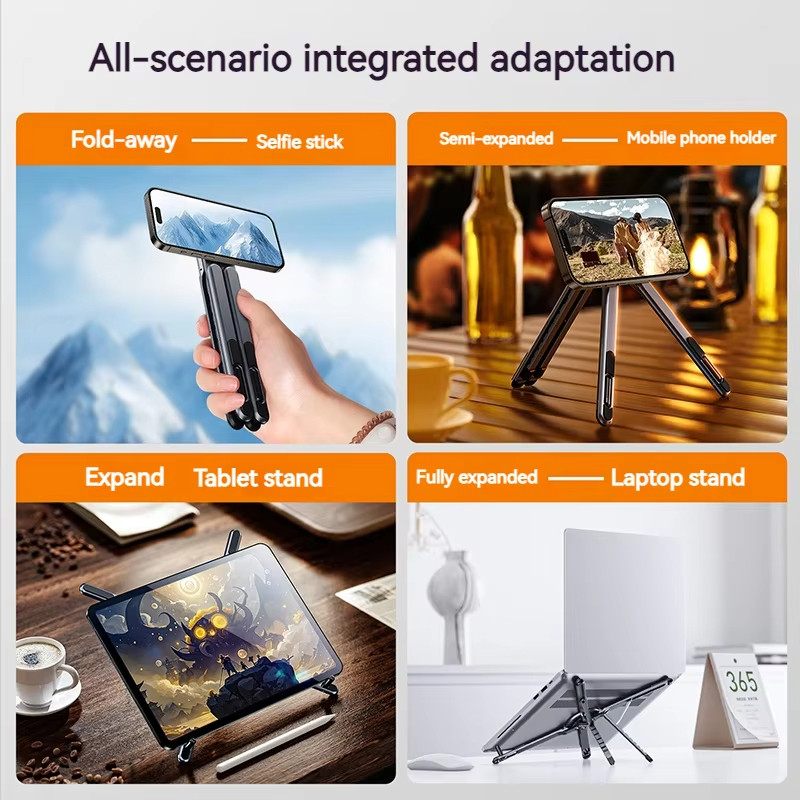 Mới Di Động 4IN1 Từ Đứng Có Thể Gập Lại Cầm Tay Đứng Hợp Kim Nhôm Giá Đỡ Ổn Định Cho Điện Thoại Thông Minh Máy Tính Bảng Laptop