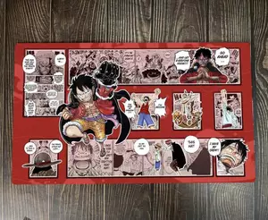 O-P Bàn Playmat Luffy Gear 5 CCG Thảm Giao Dịch Thẻ Trò Chơi Miếng Lót Chuột Khâu Cạnh 350x600x2mm