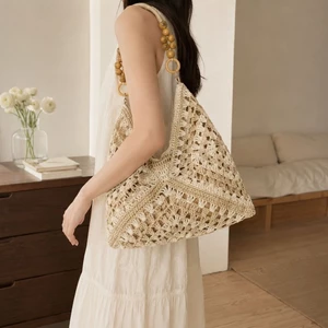Woven Straw Bag Summer Shoulder Bag For Women, Summer Straw Bag, Versatile Holiday Style, Large