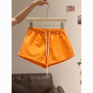 American Retro Casual Drawstring Sports Wide-leg Shorts For Women Slim Elastic Hot Pants