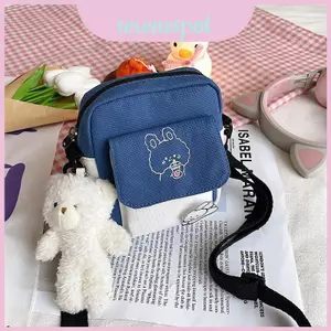 Túi vải Mini thời trang có họa tiết mềm mại và dây kéo để mua sắm thông thường và
