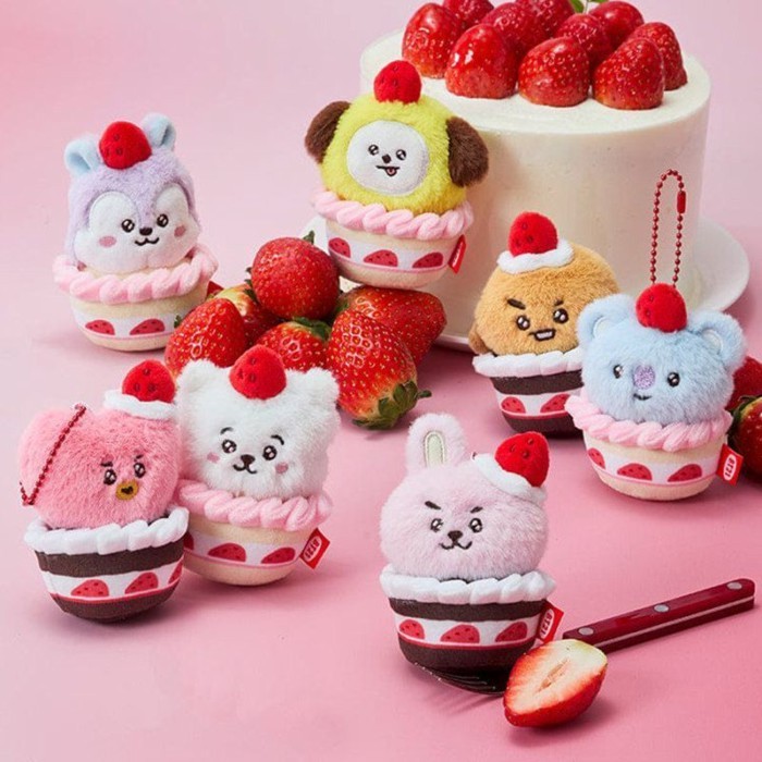 Mặt dây chuyền móc khóa sang trọng BTS BT21 mặt dây chuyền búp bê búp bê dễ thương hoạt hình