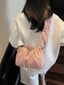 Túi Nylon đeo vai dành cho nữ có dây rút đóng và thiết kế nhăn để mặc thường ngày