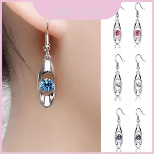 Bông tai hợp kim thả nước Luxe đính đá lấp lánh cho phụ kiện thời trang