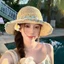 Straw Flower Straw Hat Women's Big Brim Summer Seaside Vacation Beach Face Showing Small Foldabl