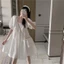 Váy bà bầu tay phồng Mùa hè Mới Nữ tính Màu trắng khí chất Váy bà bầu