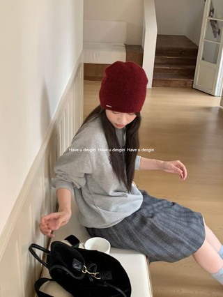 Mũ Baotou Len Sang Trọng, Màu Trơn Nhãn Nhỏ, Bảo Vệ Tai Cho Thu Đông - Nam/Nữ
