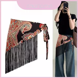 Thắt lưng Boho mùa hè 2025 dành cho nữ có khóa vải có thể điều chỉnh và in cây