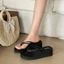 Korean Thin Straps, Non-slip Outer Wear, Versatile Wedge Heels, 5cm High, Thick-soled Flip-flops